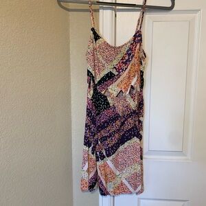 Divided Multicolor Patchwork Mini Dress